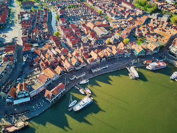 Aerial Drone View Picturesque Village Volendam North Holland Netherlands — Stock Photo, Image
