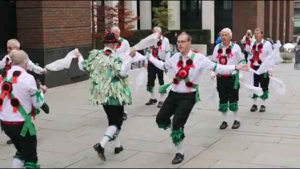Londýn Spojené Království Listopadu 2021 Greensleeves Morris Men Dance 2021 — Stock video
