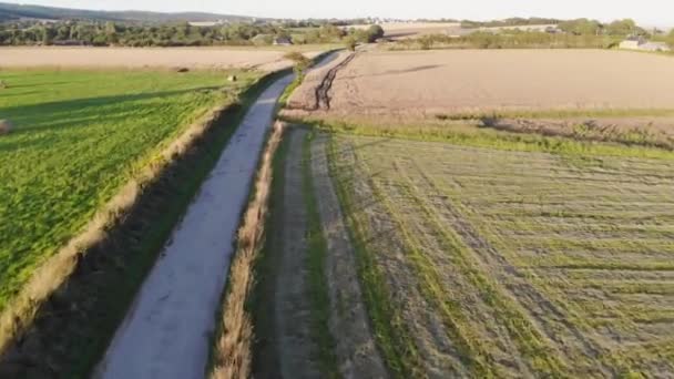 Vista Aérea Pastagens Terras Agrícolas Bretanha França Bela Paisagem Francesa — Vídeo de Stock