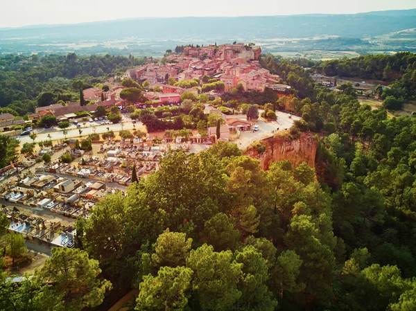 Aerial Scenic View Roussillon Provence France Roussillon Known Its Large — Stock Photo, Image