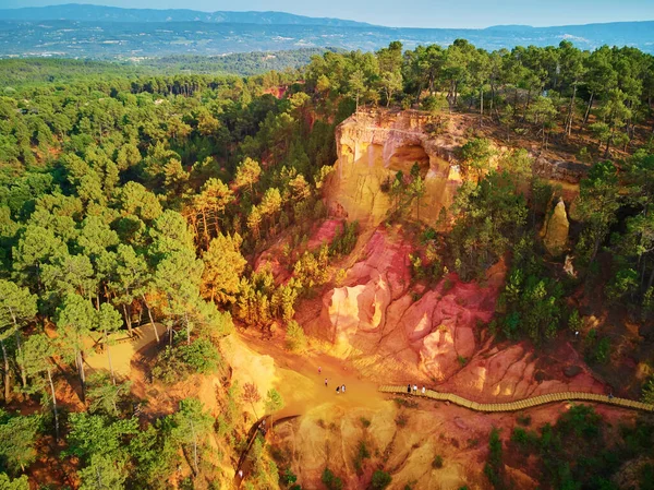 Aerial Drone View Famous Ochre Path Sentier Des Ocres French — Photo