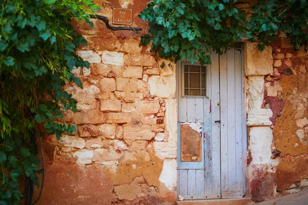 Naturskön Utsikt Över Gatorna Roussillon Provence Frankrike Roussillon Känt För — Stockfoto