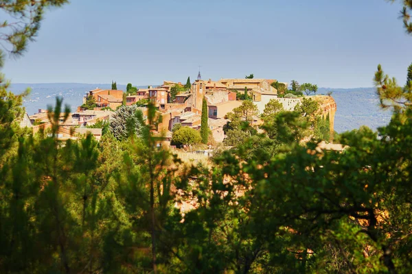 Scenic View Roussillon Provence France Roussillon Known Its Large Ochre — Zdjęcie stockowe