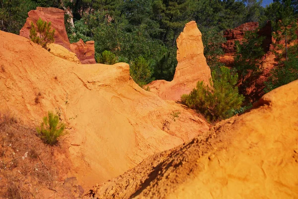 Famous Ochre Path Sentier Des Ocres French Large Ochre Deposits — Stock Photo, Image
