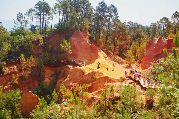 Famous Ochre Path Sentier Des Ocres French Large Ochre Deposits — 图库照片