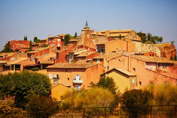 Scenic View Roussillon Provence France Roussillon Known Its Large Ochre — Fotografia de Stock
