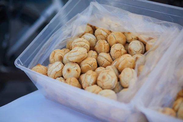 Macarons Aux Amandes Sur Marché Fermier Cucuron Provence Sud France — Photo