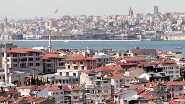 Różne Statki Przepływają Cieśninę Bosfor Stambule Turcja — Wideo stockowe
