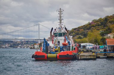 İstanbul, Türkiye 'de yolcu feribotu İstanbul Boğazı' ndan geçiyor