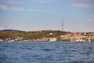 İstanbul, Türkiye 'de İstanbul Boğazı' ndan manzaralı şehir manzarası