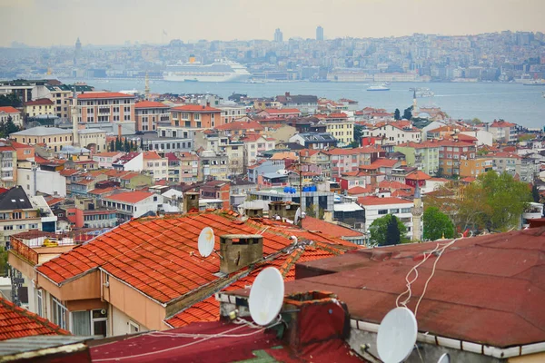 Vista Panorámica Del Distrito Uskudar Lado Asiático Estambul Turquía Con —  Fotos de Stock