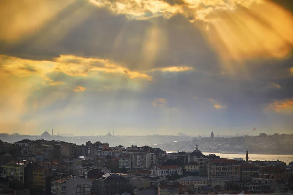 Pemandangan Indah Dari Distrik Uskudar Sisi Asia Istanbul Turki Dengan — Stok Foto