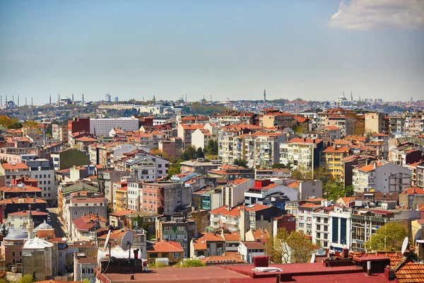 Сценический Вид Района Ускудар Азиатской Стороне Стамбула Турция Голубой Мечетью — стоковое фото