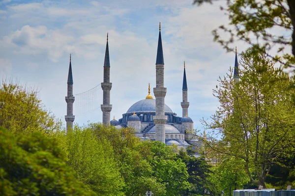 Cúpula Minaretes Mesquita Azul Mesquita Sultan Ahmed Istambul Turquia — Fotografia de Stock