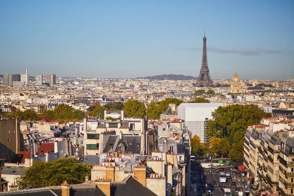 Scenic Parijse Stadsgezicht Luchtfoto Van Belangrijkste Bezienswaardigheden Van Parijs Frankrijk — Stockfoto