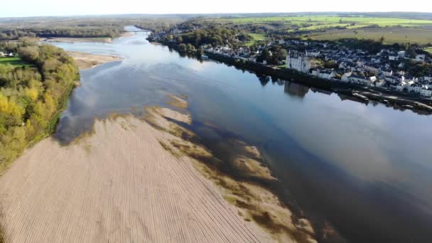 Vue Aérienne Par Drone Loire Rencontre Vienne Près Saumur Département — Video
