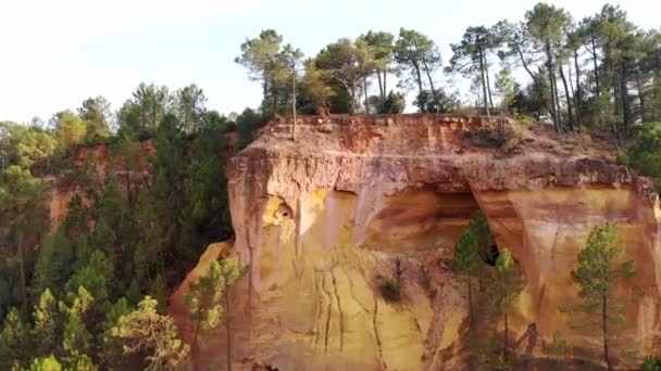 Aerial Drone View Famous Ochre Path Sentier Des Ocres French — Wideo stockowe