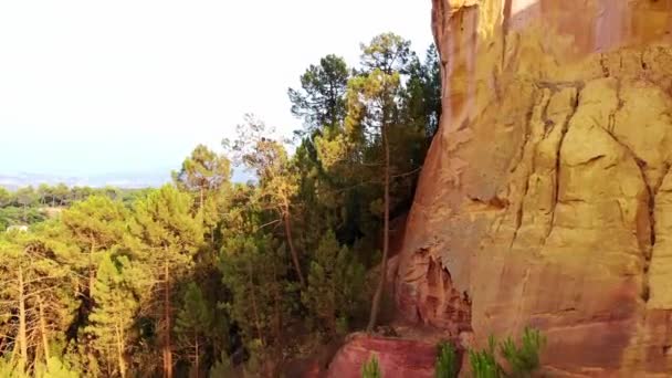 Aerial Drone View Famous Ochre Path Sentier Des Ocres French — Wideo stockowe