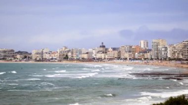 Les Sables d 'Olonne' daki sahilin manzarası, Fransa 'nın batısındaki Pays de la Loire bölgesinde Vendee bölümünde komün.