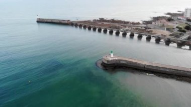 Vendee, Pays de la Loire, Fransa 'dan Les Sables D0lonne' daki kumsal görüntüsü.
