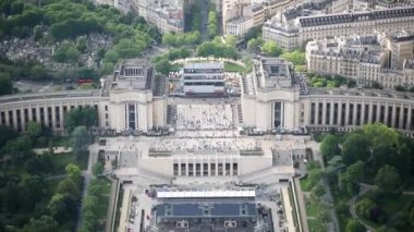 Paris, Fransa 'daki Trocadero Meydanı' nın hava manzarası