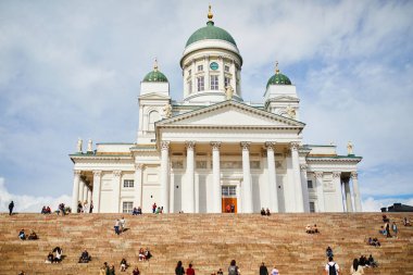 Finlandiya 'nın başkentinde Luteryan Helsinki katedraline manzara