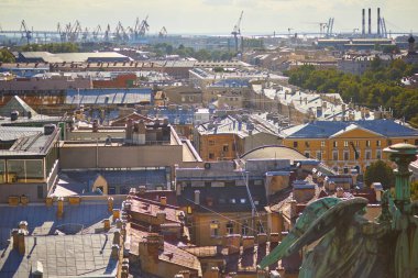 St. Petersburg, Rusya 'nın havadan manzarası. Fotoğraf St. Isaacs Katedrali 'nden çekildi.