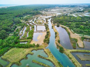 Salterler, doğal tuz işleri için hipertuzlu su bulunan yerler, Les Sables d 'Olonne, Vendee Bölümü, Pays de la Loire, Fransa