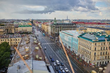 Saint-Petersburg, Rusya 'nın tarihi merkezinin hava manzarası