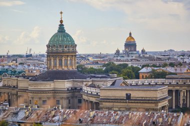 Saint-Petersburg, Rusya 'nın tarihi merkezinin hava manzarası