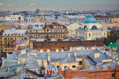 Saint-Petersburg, Rusya 'nın tarihi merkezinin hava manzarası