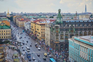 SAINT-PETERSBURG, RUSSIA - 12 AĞUSTOS 2024: Saint-Petersburg, Rusya 'nın tarihi merkezinin hava manzarası