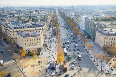Paris 'in havadan panoramik manzarası, Şanzelize Caddesi ile Fransa