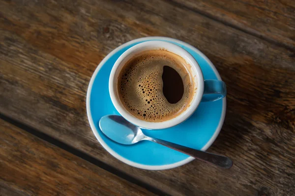 Чашка Кофе Деревянной Поверхности — стоковое фото