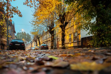 Küçük bir kasabanın gece manzarası.