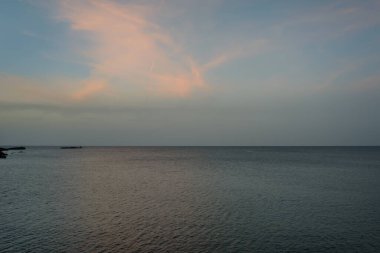 View of the foggy Mediterranean Sea.