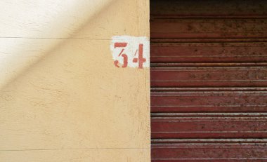 Information sign on the wall of building.
