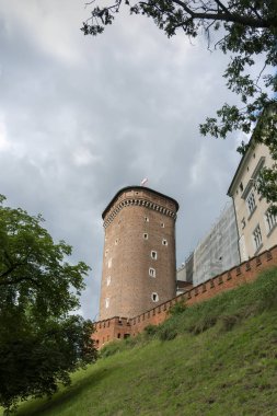 Krakow 'daki Wawel Kulesi manzarası.