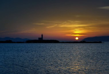 Trapani, Sicilya, İtalya 'da güzel bir gün batımı manzarası.