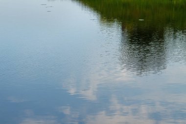 Su yüzeyindeki yansıma bir gölette.