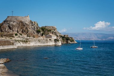  Yunanistan 'daki Korfu Kalesi Manzarası.