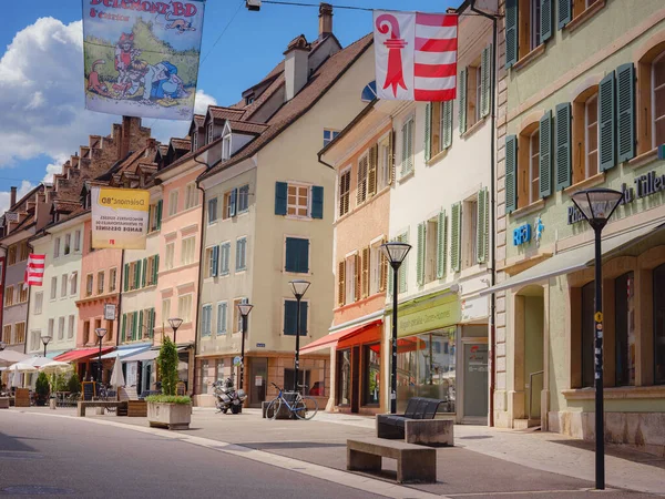 Delemont Zwitserland Juli 2022 Historische Gebouwen Het Centrum Van Delemont — Stockfoto