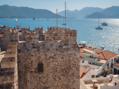 Marmaris, Turkey - 23 Ekim 2022 Marmaris Şatosu 'nun iç manzarası. Marmaris Şatosu Türkiye 'de daha popüler bir turizm merkezi.