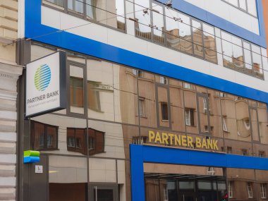 Salzburg, Austria - August 6, 2022 : facade of Partner Bank is Austrian bank focus on providing comprehensive service for financial advisors to financial planning, asset management and wealthbuilding.