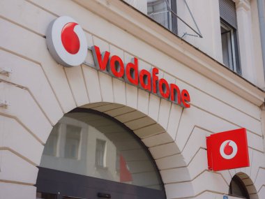 Munich, Germany - August 5, 2022 : Vodafone store - Vodafone Germany is mobile telecommunications company that operates the Vodafone brand in Germany.