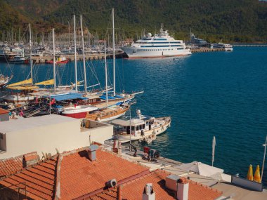 Marmaris, Turkey - 23 Ekim 2022 Marmaris Şatosu 'nun iç manzarası. Marmaris Şatosu Türkiye 'de daha popüler bir turizm merkezi.