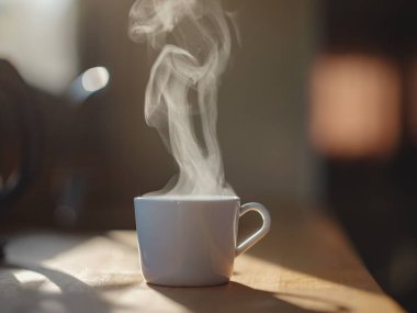 Kadın kahve içiyor, sabah rutini. Küçük bir ev. İlk mülk. Küçük bir apartman tasarımı. Minimalizm. İçeri giriyoruz. Yalnız yaşamak. Sabah güneşiyle büyüleyici bir karavan evi