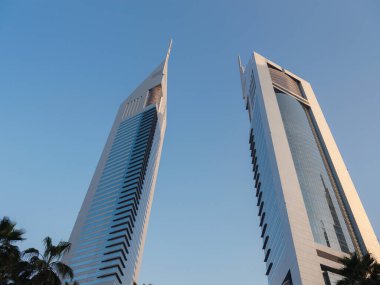 25 Mart 2023, Dubai, BAE: Emirates Finansal Kuleler - Ticaret Merkezi - Ticaret Merkezi DIFC, fütürist Dubai gezisi
