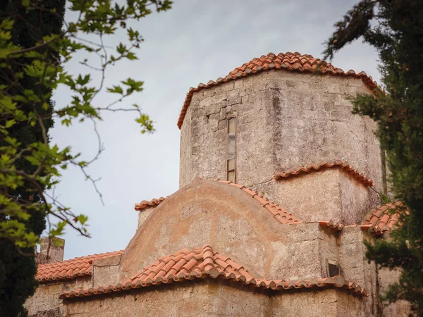 Igreja Grega Antiga Cidade Velha Rhodes Viajar Para Grécia Ilhas — Fotografia de Stock