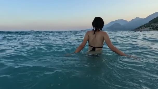 Letni Nastrój Relaks Nad Morzem Riwierze Tureckiej Powolna Młody Azji — Wideo stockowe